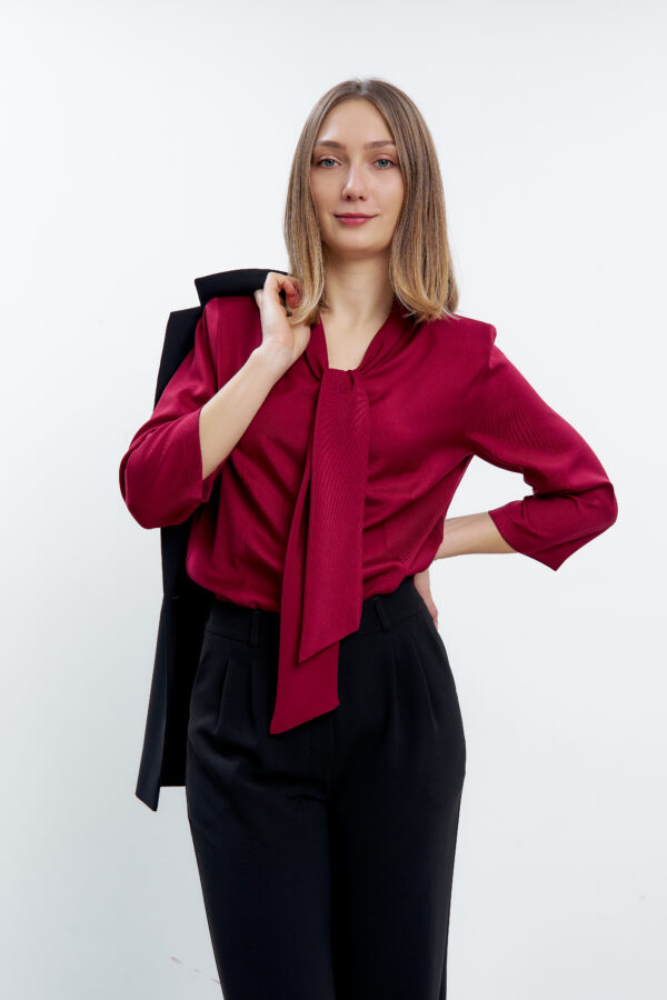 Bluzka elegancka bordowa